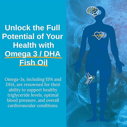Xtendlife Omega 3/DHA Fish Oil 1100mg (700mg DHA), 3 Supplement (60 Count)