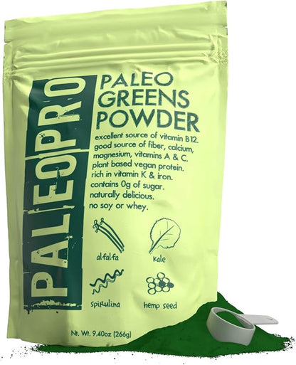 PaleoPro Paleo Greens Powder, Plant-Based Vegan B12, Keto 9.4oz