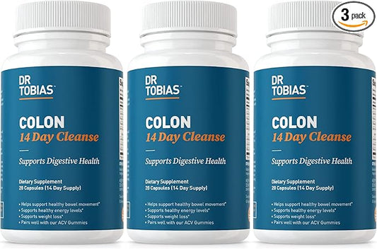 Dr. Tobias Colon 14 Day Cleanse, 3 Bottles 28 Capsules (1-2 Daily)