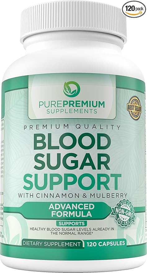 PurePremium Blood Sugar Support Supplement 120 Count
