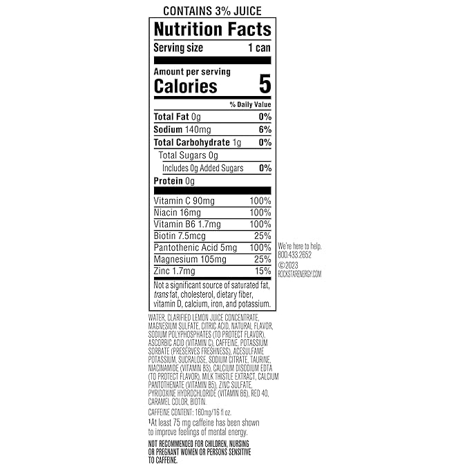 Rockstar Recovery Non-Carbonated Energy Drink, Raspberry Lemonade, 16 fl oz Cans, (12 Pack), Hydration // Mind-Body Energy, 160mg Caffeine, B Vitamins, Electrolytes