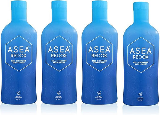 ASEA Redox Cell Signaling Supplement - Cellular Energy & Heart Supplements for Men and Women - Hormonal Balance & Energy Booster for Women and Men for Vibrant Age-Defying Living (Four 32oz Bottles)