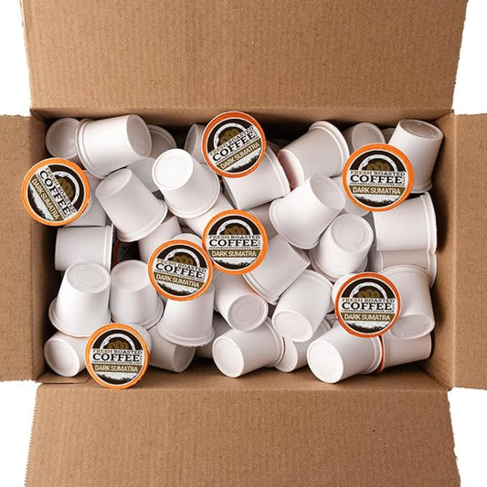Fresh Roasted Coffee, Dark Sumatra Mandheling | 100% Single Origin | Dark Roast, 96 Pods for K Cup Brewers
