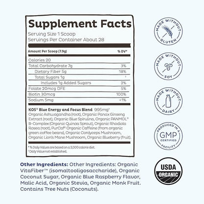 KOS Energizing Blue Spirulina Blend 28 Servings