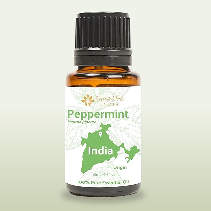 Peppermint Essential Oil (15ml) - Direct from Our Farm Partner in India - Essential Oils for Diffusers Aromatherapy Oil | Pure Therapeutic Grade
