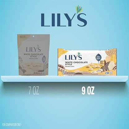 LILY'S White Chocolate Style No Sugar Added, Baking Chips Bag, 9 oz