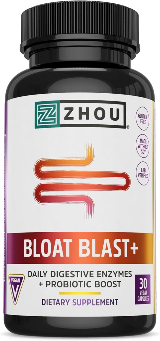 Zhou Nutrition Bloat Blast+ Digestive Enzymes 30 Servings