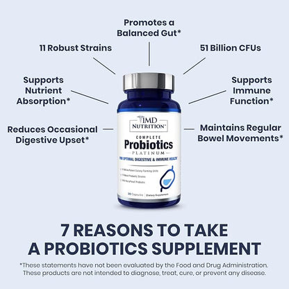 1MD Nutrition Complete Probiotics Platinum 50 Billion 11 Strains 30 Caps