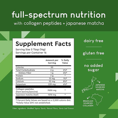 360 Nutrition Matcha Hydrolyzed Collagen Peptides (8oz (1 (1 Count))