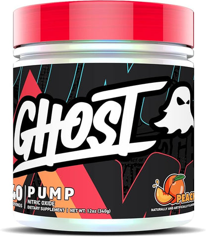 GHOST Pump Nitric Oxide Powder, Peach 40 Servings