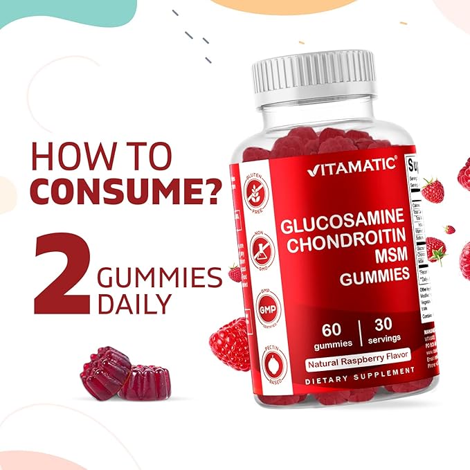 Vitamatic 2 Pack Glucosamine Chondroitin Gummies 60 Pectin