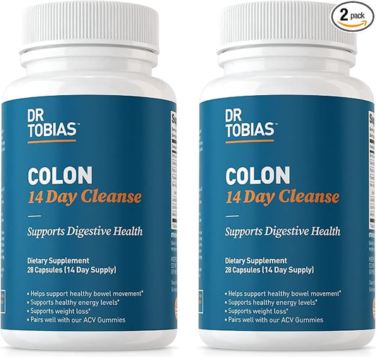 Dr. Tobias Colon 14 Day Cleanse, 2 Bottles 28 Capsules (1-2 Daily)