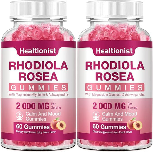 2 Packs Sugar-Free Rhodiola Rosea Gummies 120 Vegan