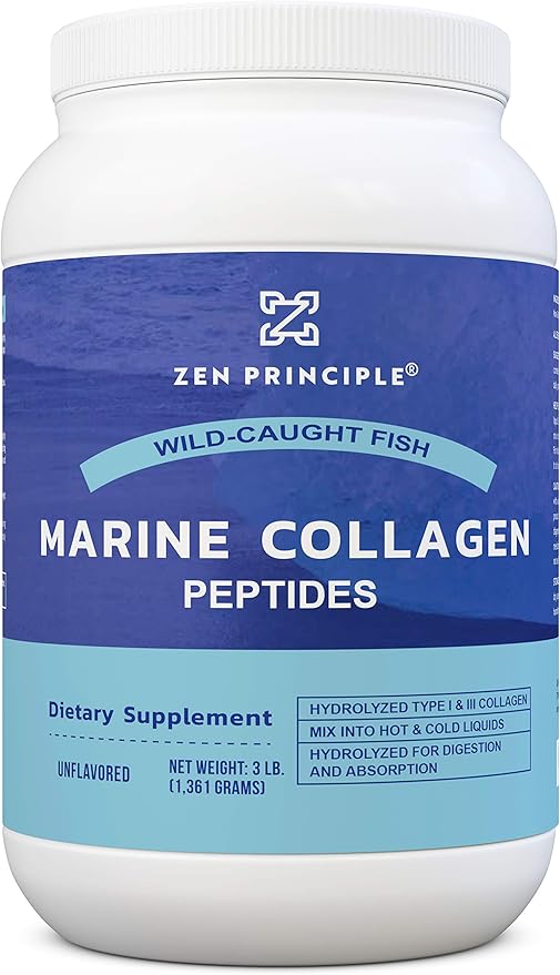 Zen Principle Marine Collagen Peptides Powder 3 lb. 1 & 3 Protein.