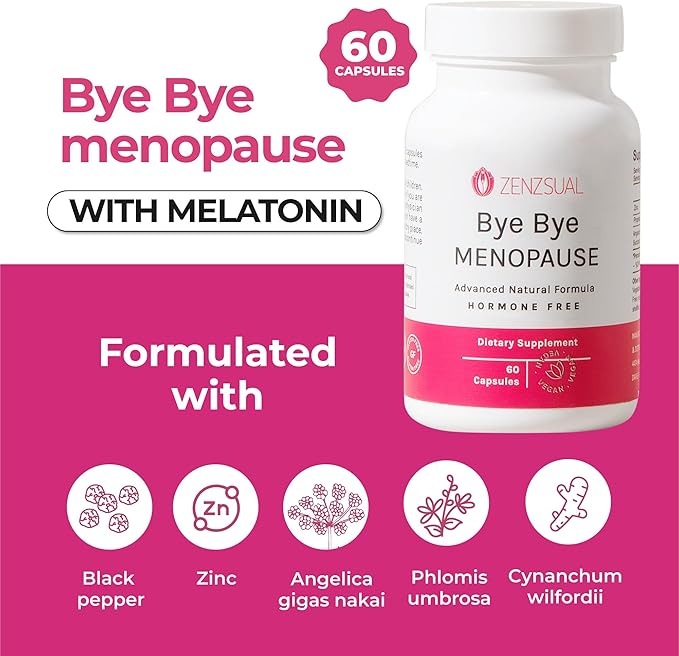 ZENZSUAL Bye Bye Menopause, 60 Capsules 100% Vegan,