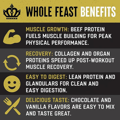 The Fittest Whole Feast Beef Protein Powder 14g Collagen 21g Total