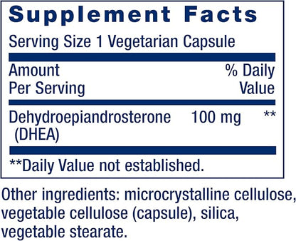 Life Extension DHEA - For Hormone Balance, Immune Support, Sexual Health, Bone & Cardiovascular Health and Anti-Aging and Mood Support Non-GMO, Gluten-Free - 60 Vegetarian Capsules