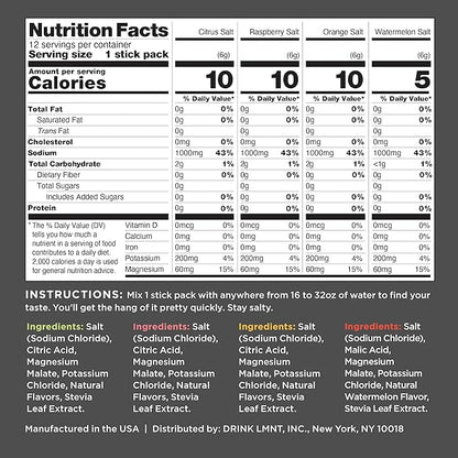 LMNT Zero Sugar Electrolytes - Variety Pack Bundle | Drink Mix | 36-Count