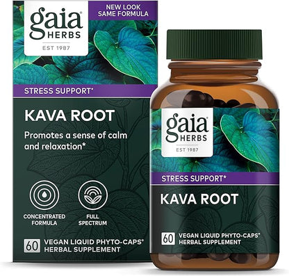 Gaia Herbs Kava Root 60 Vegan (20-Day Supply)