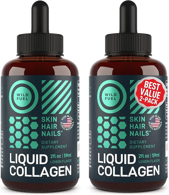 Liquid Collagen Peptides with Biotin 10,000mcg Collagen 5,000mcg Biotin 2x2oz