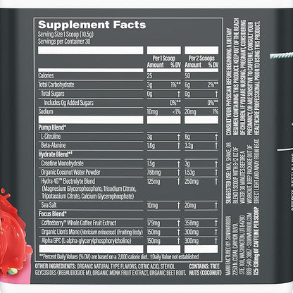 Pre Workout Powder Energy Drink Supplement 30 Servings