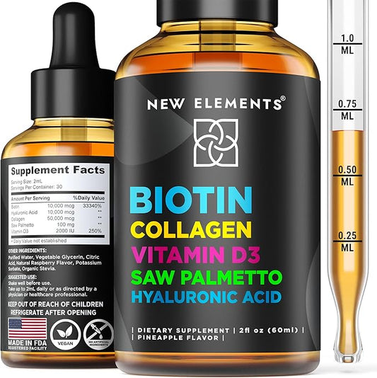 Liquid Biotin Drops with Collagen Vitamin D3 Saw