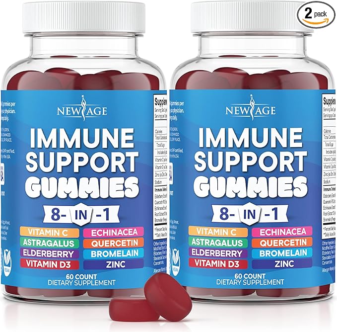 8 in 1 Immune Support Booster 50mg, Vitamin 5000 IU, B6, Elderberry (8 in 1 Gummies 2))