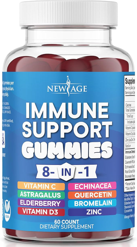 8 in 1 Immune Support Booster 50mg, Vitamin 5000 IU, B6, Echinacea (8 in 1 Gummies 1))