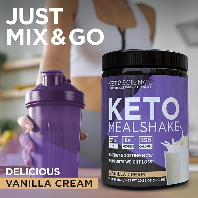 Keto Science Ketogenic Meal Shake Vanilla 14 servings, 20.7 oz