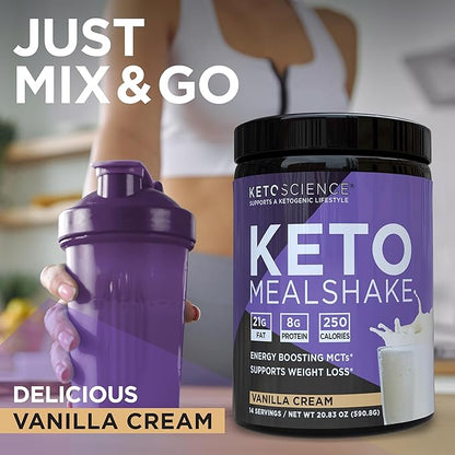 Keto Science Ketogenic Meal Shake Vanilla 14 servings, 20.7 oz