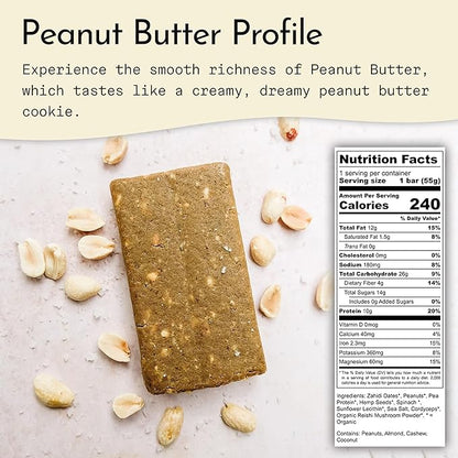 Send Bars Plant-Based Vegan Healthy Protein Bars, With Greens (Peanut Butter, 8 Bars) – Increase Your Focus, Tolerance For Stress & Physical Output With Organic Ingredients