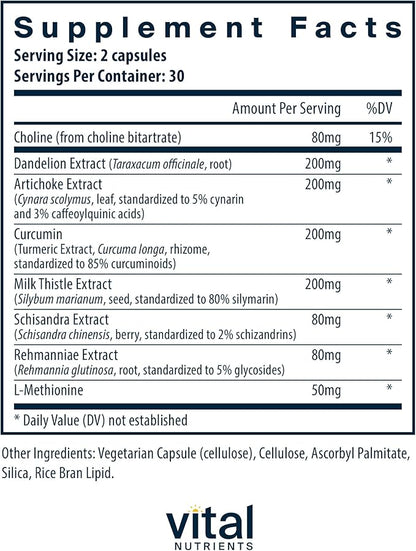 Vital Nutrients Liver Support Milk Thistle 60 Capsules