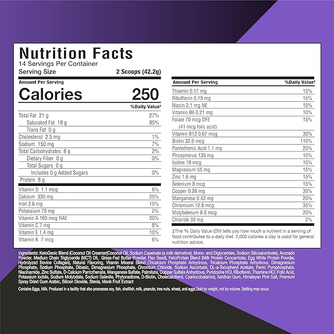 Keto Science Ketogenic Meal Shake Vanilla 14 servings, 20.7 oz