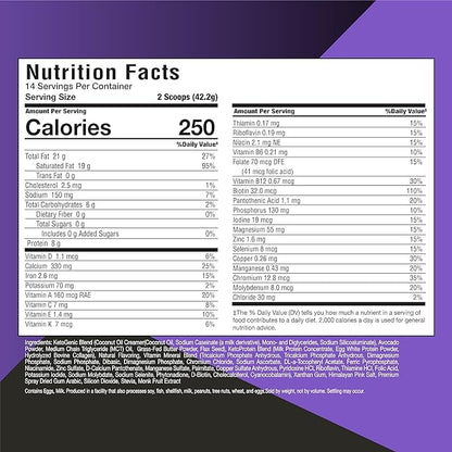 Keto Science Ketogenic Meal Shake Vanilla 14 servings, 20.7 oz