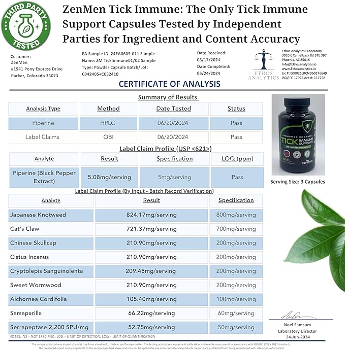 Tick Immune Support Supplement 90 Vegan