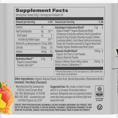 Sunwarrior Plant-based Preworkout Powder Hydration Blend 30 Servings