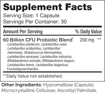 Zahler Biodophilus, 60 Billion Live Cultures 30 Capsules