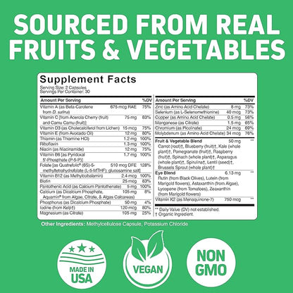 Whole Food Multivitamin for Teens (Boys 62 Superfoods 60 Capsules