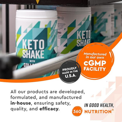 360 Nutrition Keto Coffee Creamer with MCT Oil Powder, Gluten Free, Vegan, Sweetened with Coconut Sugar, Low Carb Non Dairy Creamer for Keto Diet with 3g Net Carbs, No Added Sugar, 45 Servings, 8 oz
