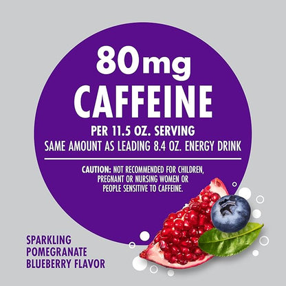 V8 +Energy Sparkling Pomegranate Blueberry Juice Energy Drink, 11.5 fl oz Can (4 Pack)