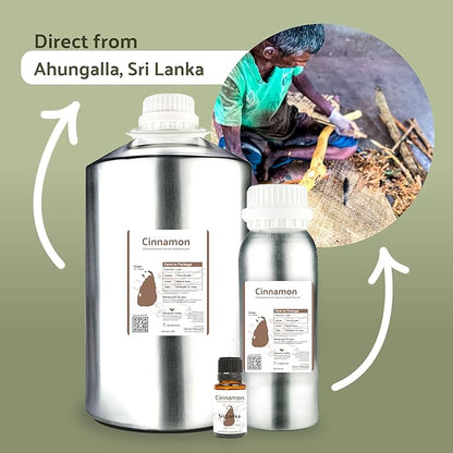 Cinnamon Oil - Direct from Farm in Sri Lanka - Bulk Essential Oils - for Diffuser-Aromatherapy Scented Oils (25LBS)