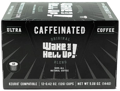 Wake The Hell Up! Ultra-Caffeinated Dark Roast Single Serve Coffee Pods | 12 CT, 2.0 Compatible