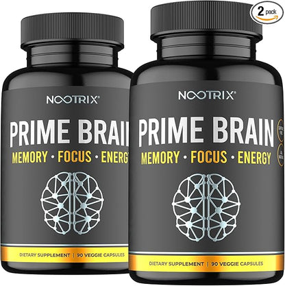 Prime Brain Supplement B12 & 180 Vegan