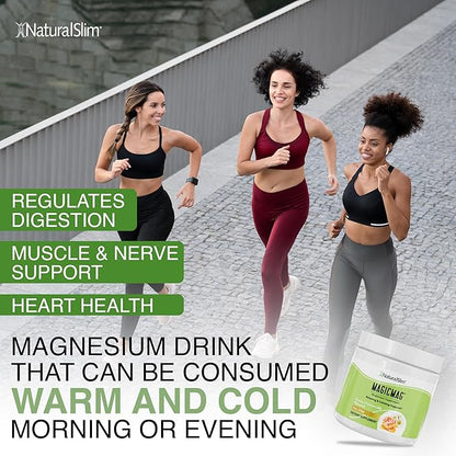 NaturalSlim Magicmag Pure Magnesium Citrate Powder Stress, Constipation, Muscle, Heart Health, and Sleep Support | Honey Chamomile Flavored Magnesium Supplement - 8oz Drink Mix (3 Pack)