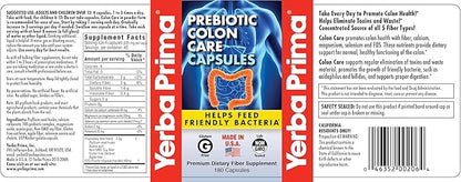 Yerba Prima Prebiotics Colon Care Fiber 180 Capsules