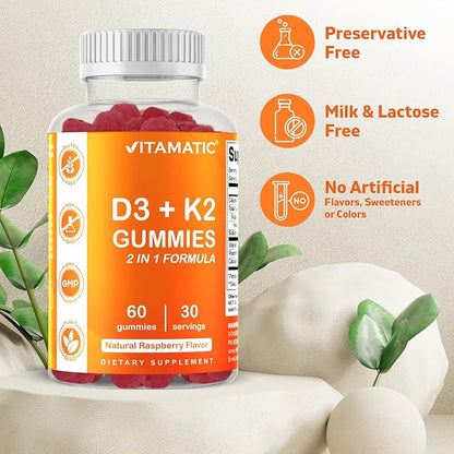 Vitamatic Vitamin D3 K2 Gummies 60 Count