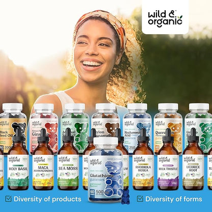 Wild & Organic L Glutathione Gummies 500mg for 60 Liver