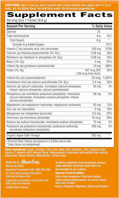 Emergen-C Apple Cider Vinegar Vitamin C 18 Count