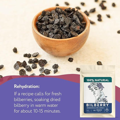Wild Bilberry Dried Fruits (6 oz.) – Bilberry Tea - Superfood berries -Whortleberry (Vaccinium myrtillus) - Antioxidant, Immunity, Heart Health