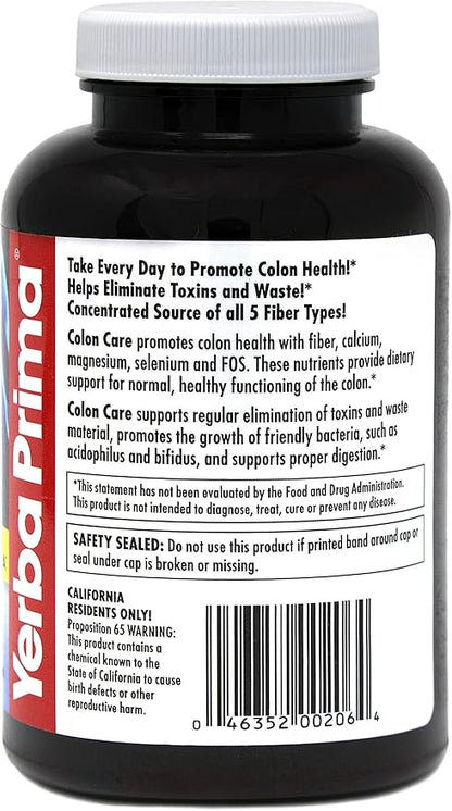 Yerba Prima Prebiotics Colon Care Fiber 180 Capsules